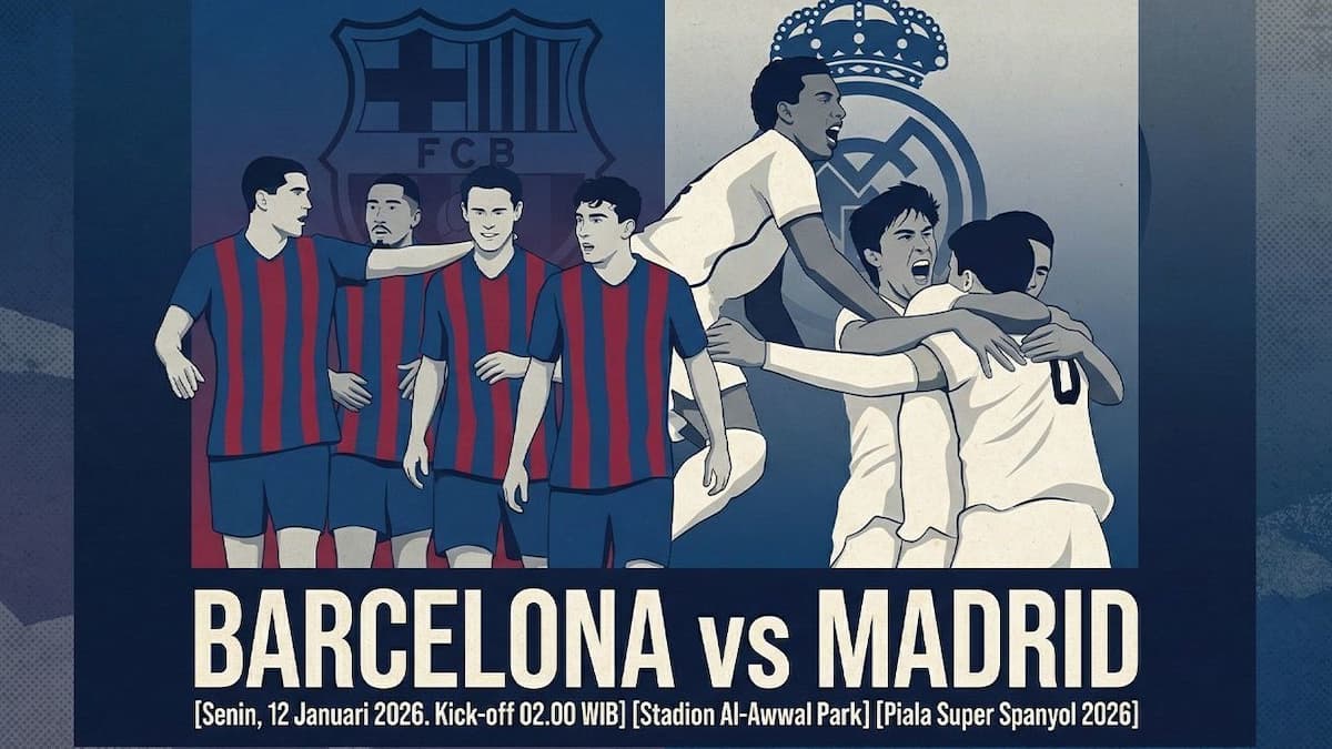 Kapan El Clasico Final Piala Super Spanyol 2026? Jadwal Barcelona vs Real Madrid di Jeddah